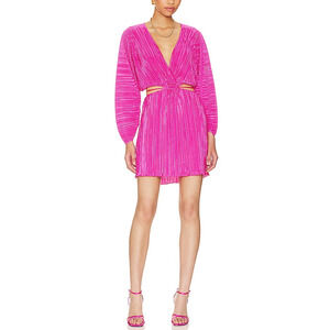 Good American Always Fits Pink Polyester Plisse Mini Dress Size 00/0